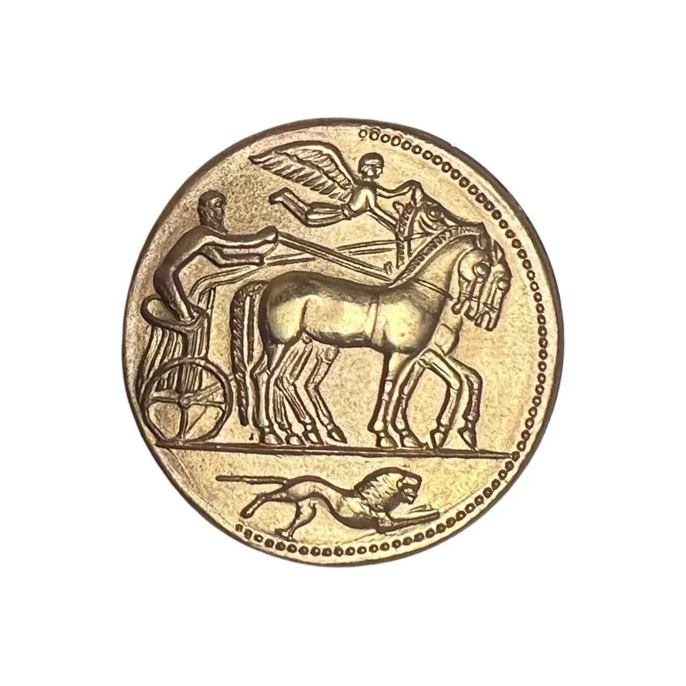 Rare MCM Ancient Egyptian Revival Gold Plated Signed Wallenberg Brooch